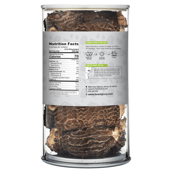 Dried Morel Mushrooms, 1 Pound As Picked, 20 Ounce Container Forest Glory